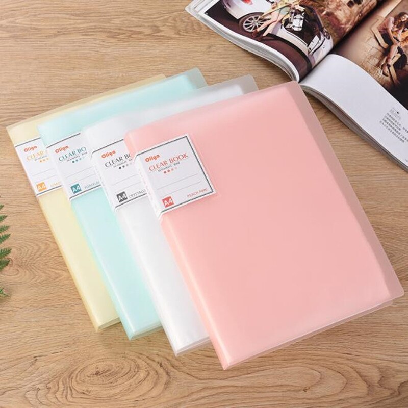 1PC A4 large bookle folder 30 Pages transparent Insert folder Document Storage Bag File for Bank Campus Office Workplace Family