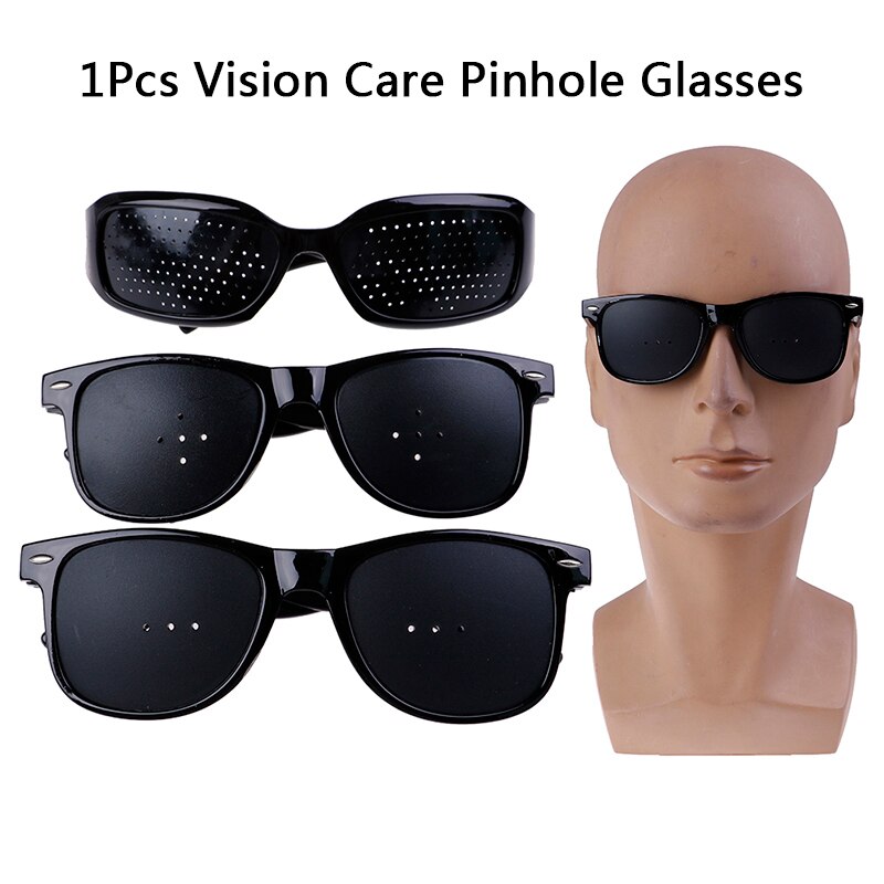 3 stilarter unisex vision care pin-hole briller pinhole briller øjenøvelse syn forbedre plastik naturlig heling billig