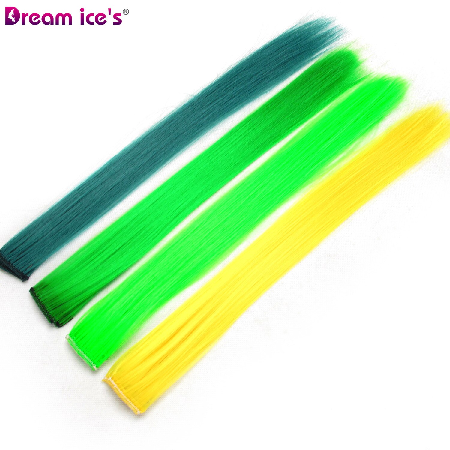 Synthetische Lange Enkele Clip In Hair Extensions Een Stuk Roze Regenboog Kleur Mode Rechte Haarstukje Voor Vrouwen En Meisje