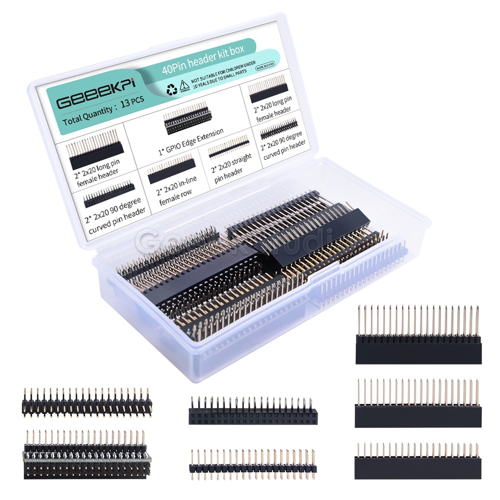 13 Pcs 40Pin Header Kit Doos Omvatten Gpio Rand Extension ,2*20 Pin Vrouwelijke Header Voor Raspberry Pi En Jetson Nano