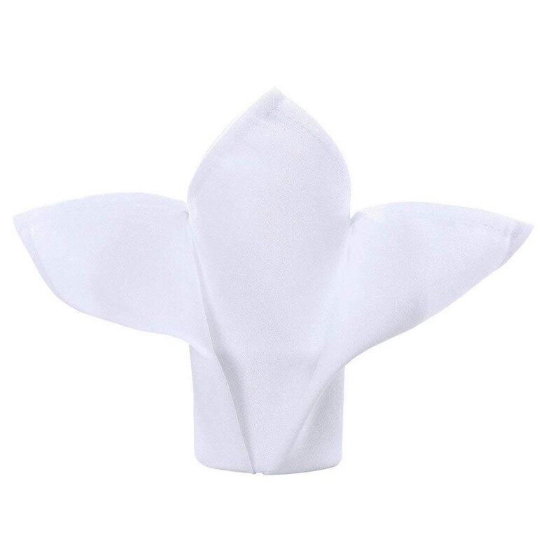 12Pcs Cotton Restaurant Dinner Cloth Satin White 50X50cm High-End Hotel Napkin