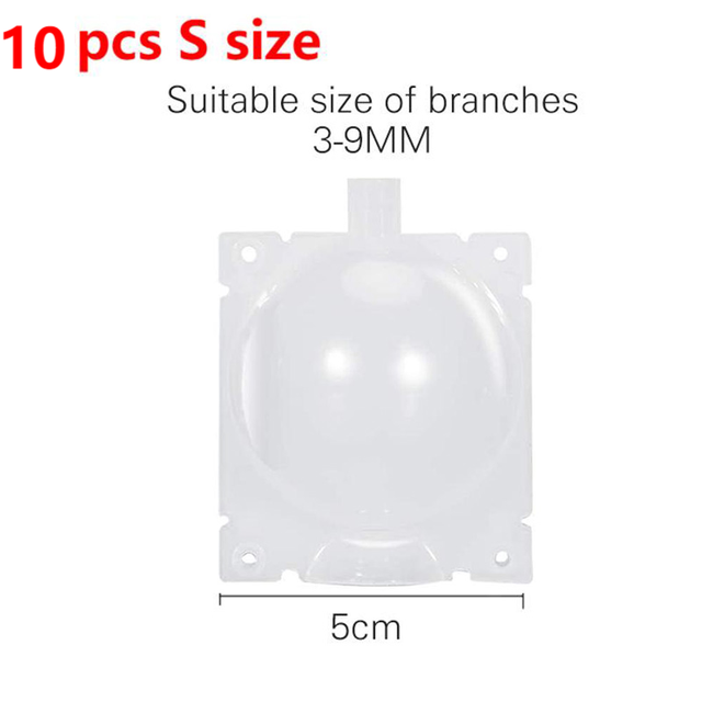 20pcs Reusable Plant Rooting Equipment Kit Cutting Grafting Rooting Box Tree Pressure Branch Rooting Propagator Breeding Ball: 10pcs S transparent