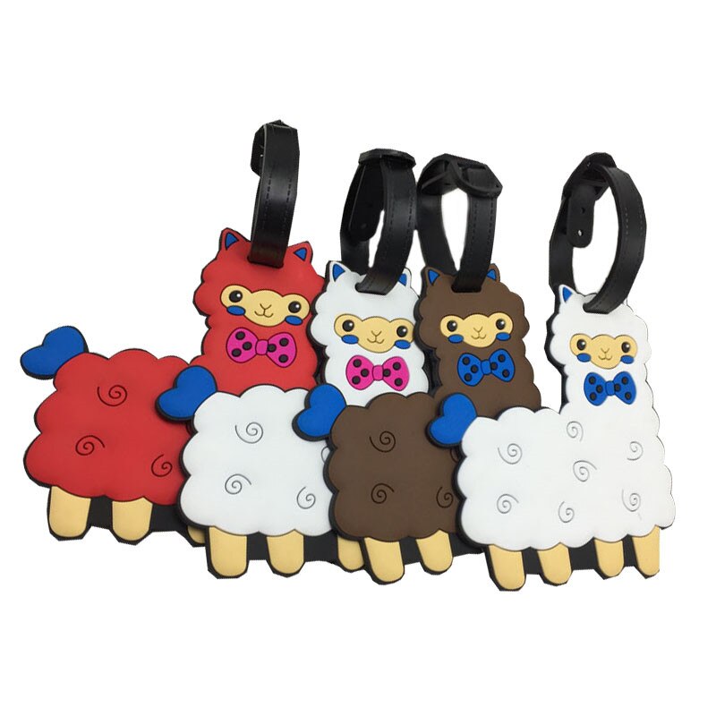 Accessoires de voyage Panda étiquette à bagage Animal dessin animé Gel de silice valise ID porte-adresse bagage sac d'embarquement étiquette Portable: 1pc Random