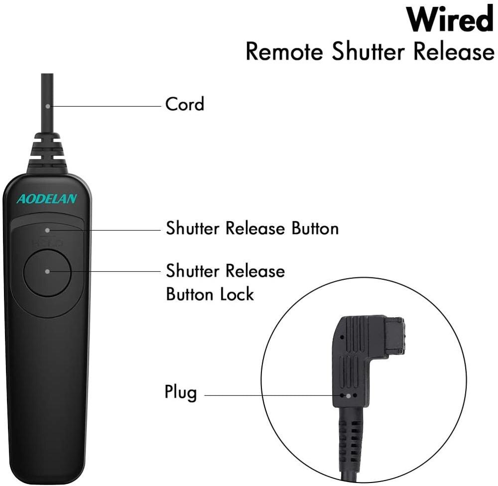 Cabo de liberação do obturador do cabo de controle remoto com fio de aodelan s6 para sony a99, a77, a67, a57, a55, a37. Substitui Sony RML1AM