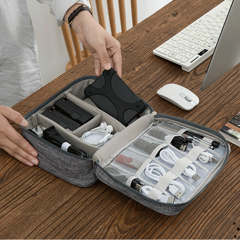 USB Charger Storage Bag Cable Organizer Cable Storage Bag With Handle Waterproof Data Line Travel Portable Electronic Organizer