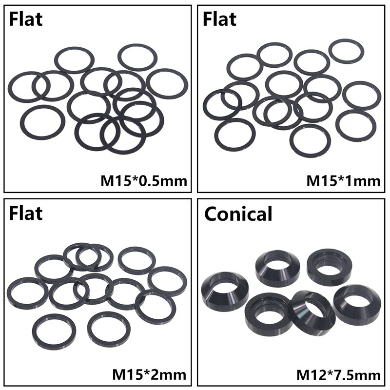 Fiets Steekas Wasmachine M15x0.5mm/1Mm/2Mm As Ringen M12x7.5mm Spacer Fiets Hubs Buis As Spiesjes spacer Platte Conische Wasmachine