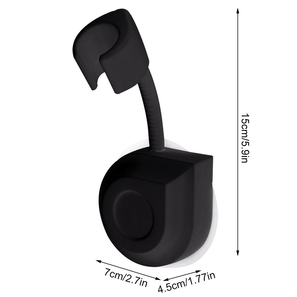 Universal Self-Adhesive Showerhead Bracket Wall-mounted Shower Head Holder 360° Rotatable Bathroom Accessories Stand Holder: A-Black