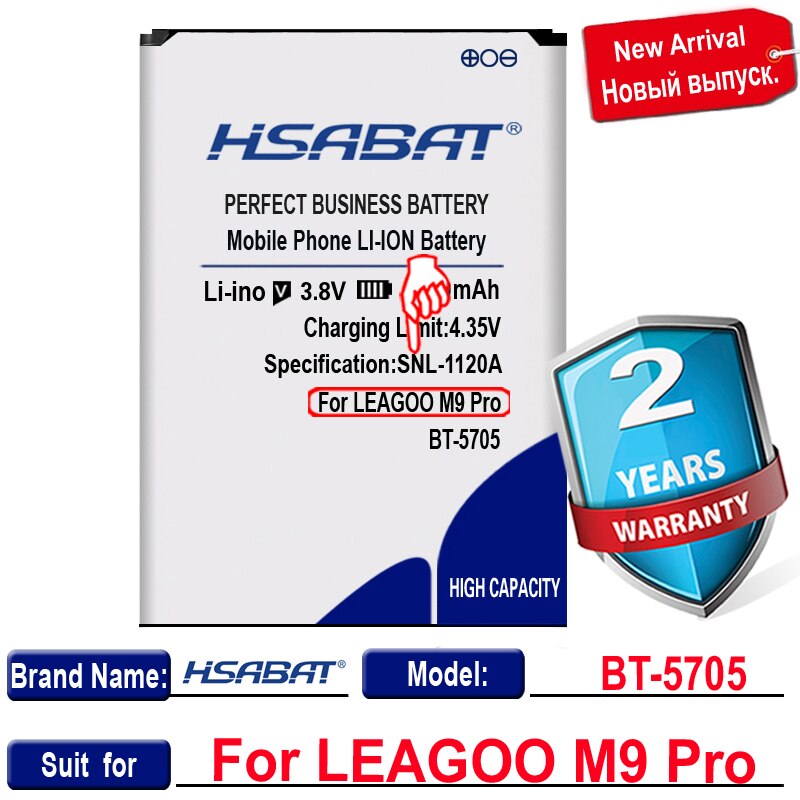 Hsabat 3600 Mah ~ 4350 Mah BT-5705 Batterij Voor Leagoo M9 Pro 3600 Mah BT-5501 Voor Leagoo M9 5.5 Inch MTK6580A: for LEAGOO M9 Pro