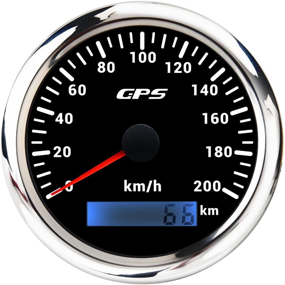 Universal 85 MM GPS Tacho Gauge 7 Farbe Led-hintergrundbeleuchtung Für Motorrad Marine Boot Lkw 60 Kmh 200 Kmh geschwindigkeit Gauge Meter: Blau