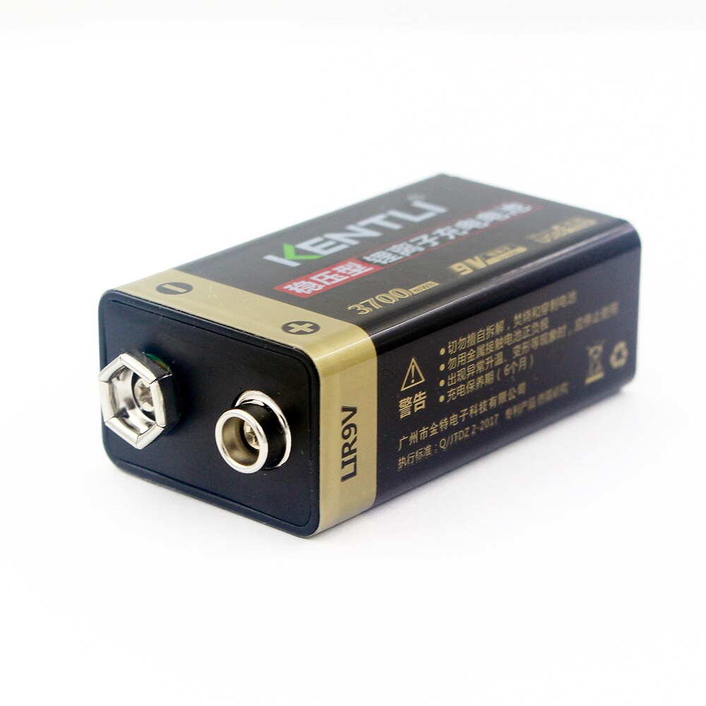 Kentli – batterie lithium-polymère rechargeable, usb, 9V, 3700mwh