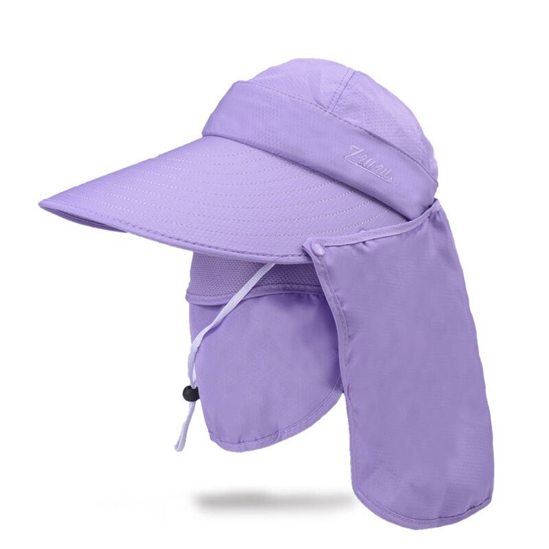 K117 Women's Outdoor Summer Sun Hat, Big Brimmed hat, Cycling, Doing Farm Work, Sun Protection, UV Protection Face Sun Hat: Purple