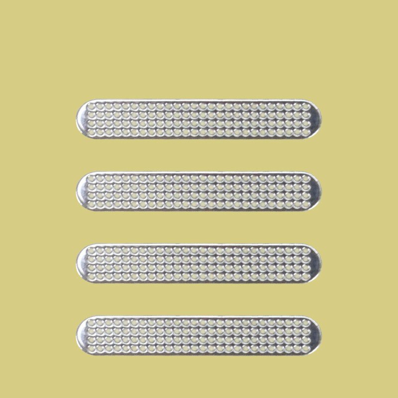 Universal- Metall Staubdicht Telefon Netz Anti Staub Gittergewebe Aufkleber Abdeckung Für iPad Profi Mini Apfel iPhone 13 12 11Profi XR hörer Netze: 4Stck lang Silber-
