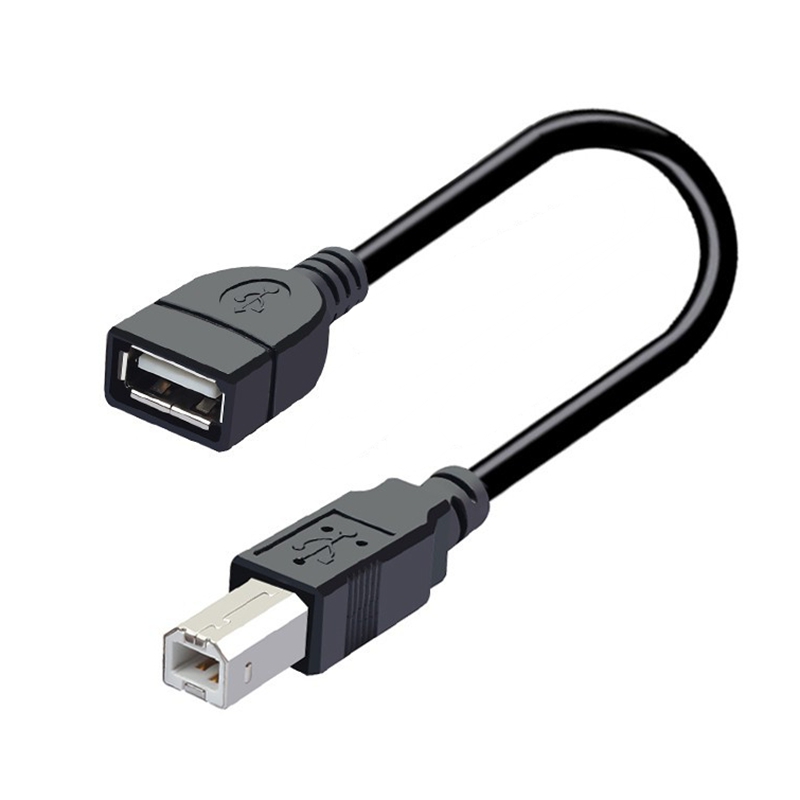 USB 2.0 Type A Female To USB B Male Scanner Printer Cable USB Printer Extension Scanner Laptops Hard Drive Box Adapter Cord 30cm: WHITE / 0.3m