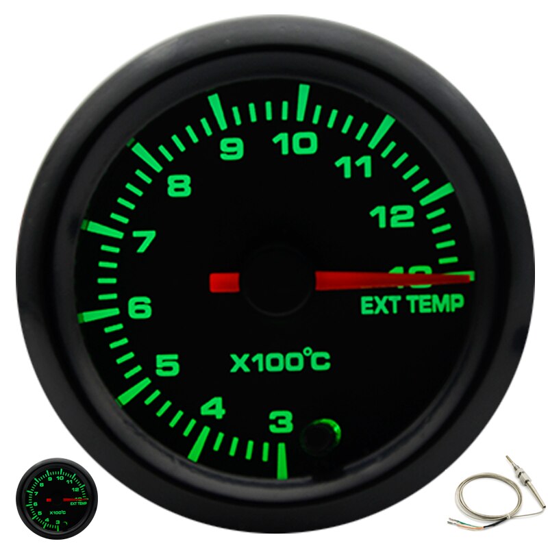 2" 52mm 7 Farben LED Schub/Wassertemperatur/Öltemperatur/Öldruck/Voltmeter/Luftkraftstoffverhältnis/ETT/Tachometer U/min Autoanzeige + Messgerät Hülsen
