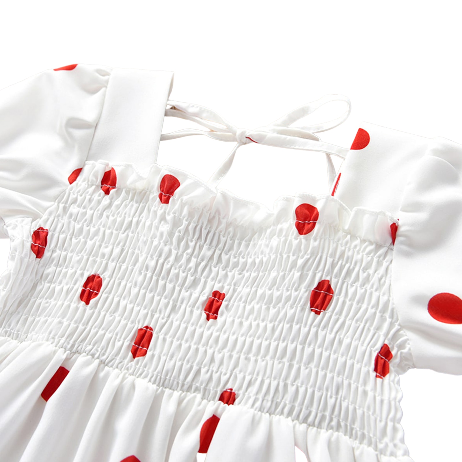 Kids Girls Sweet Princess Dress Summer Polka Dot Sundress French Stylish A-Line Dress for Travel Party Birthday