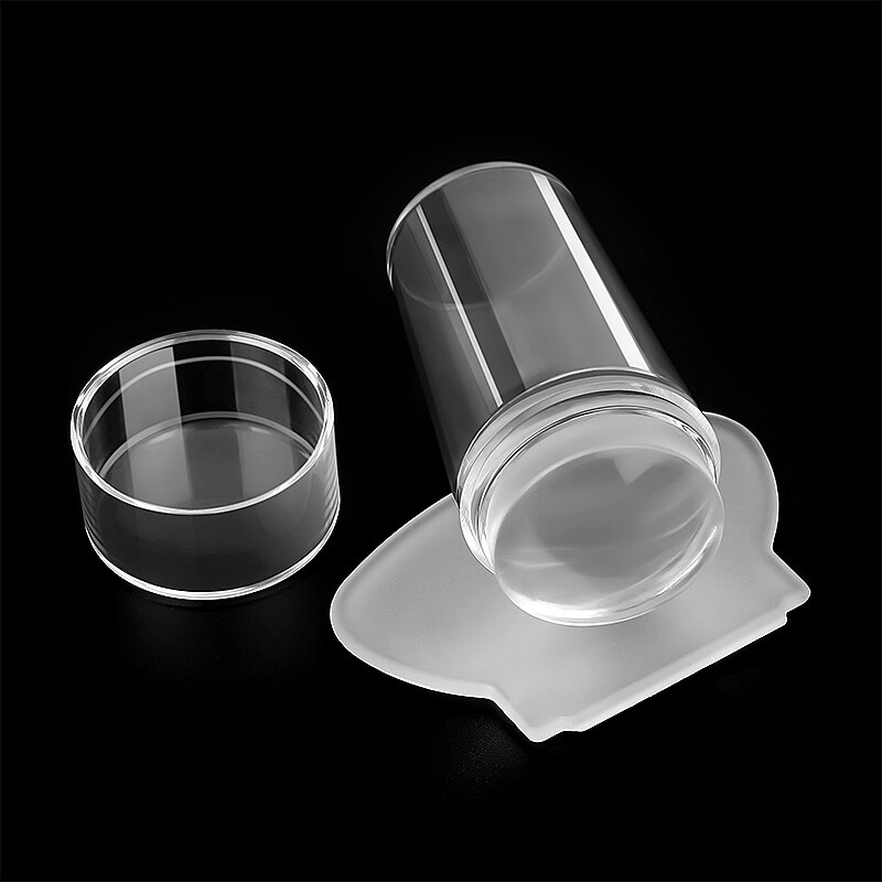 1 sett 3.1cm ren klar gelé spiker Kunst stamper skraper sett silikon marshmallow spikerstempel tallerken skrape med hette malverktøy: misligholde tittel