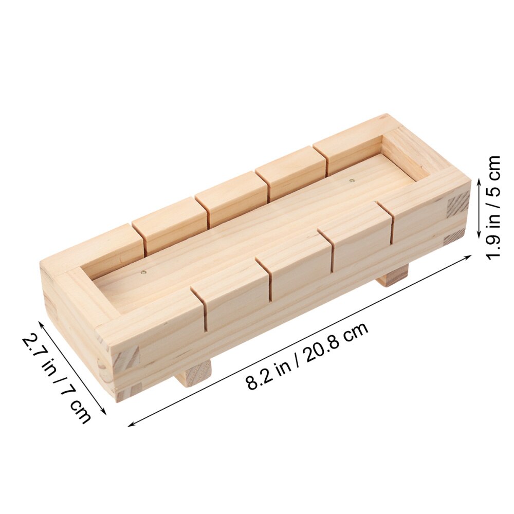 Wooden Rectangular Sushi Press Mold Box Sushi Making Kit DIY Sushi Rice Roller Molds Sushi Kitchen Making Tools (As Shown)