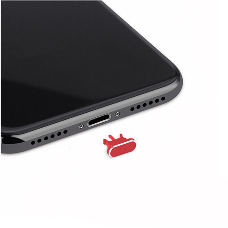 Metalen Aluminium Anti Stof Plug Voor Iphone X Xr Xs Max 8 7 Plus Jack Stof Plug Simkaart Pin telefoon Stekkers Accesorios Para Celular: Red