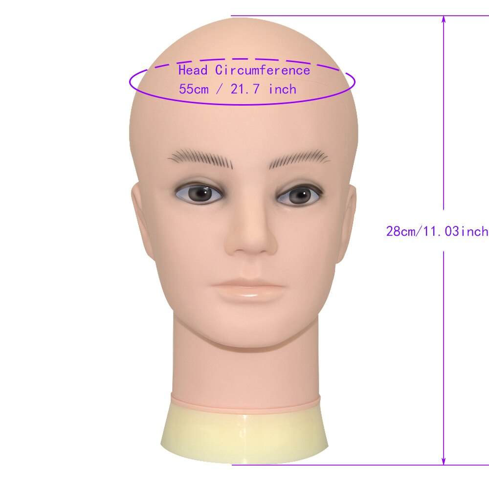 Cabeza de maniquí calvo con hombro, cabeza de maniquí femenino para peluca, sombrero, exhibición de cosmetología, cabeza de maniquí para práctica de maquillaje: Head D