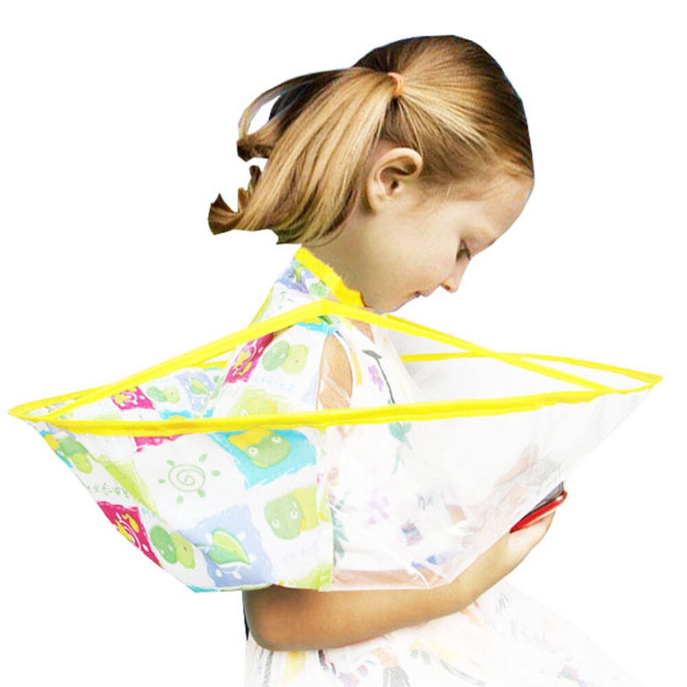 Facile à nettoyer vêtements imperméables enfant enfants coiffure Cape style solide dessin animé Cape Anti statique Salon outil maison coupe de cheveux tablier: 2