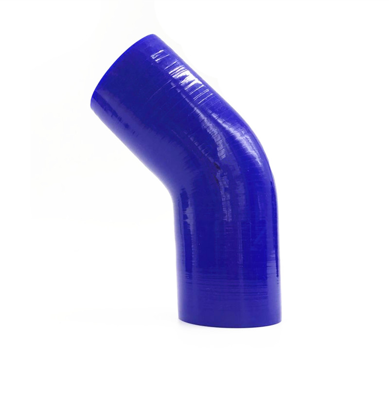 51mm à 57mm/60mm/63mm/70mm/76mm Silicone coude à 45 degrés réduire le tuyau bleu