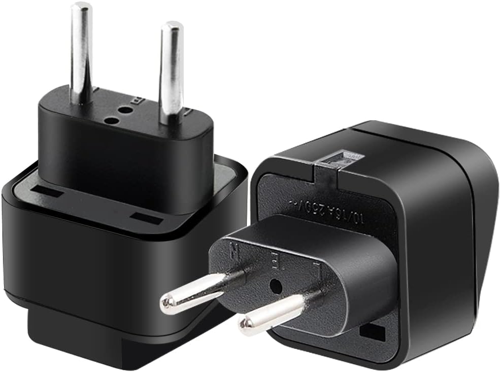Europeisk standardkontakt reseadapter, eu-kontakt 2 -stifts  to 3- håls en mängd olika nationella uttag resekonverteringskontakter ,2- stiftskontakt: Typ 12