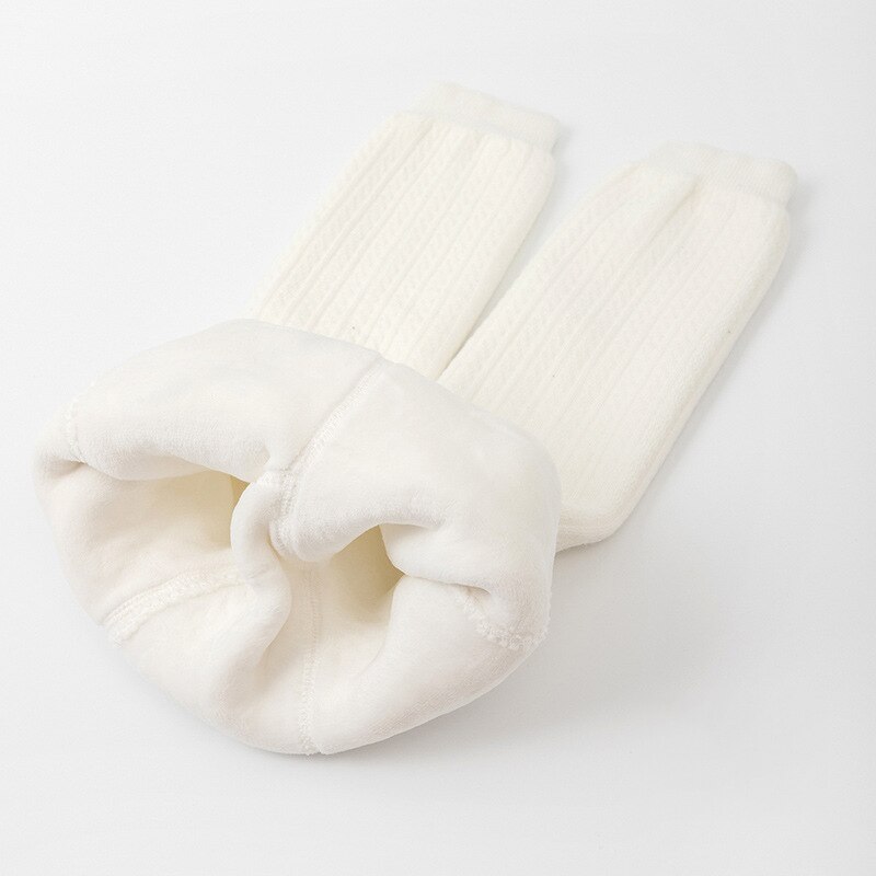 Meisjes Winter Leggings Plus Fluwelen Verdikte Broek Kinderen Kasjmier Broek Bovenkleding Slanke Warme Kinderkleding Katoenen Broek: WHITE / L fit 90-100cm