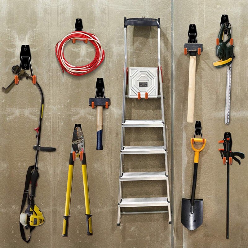 10 Pack Garage Storage Utility Double Hooks, for Organizing Power Tools,Ladders,Bulk Items