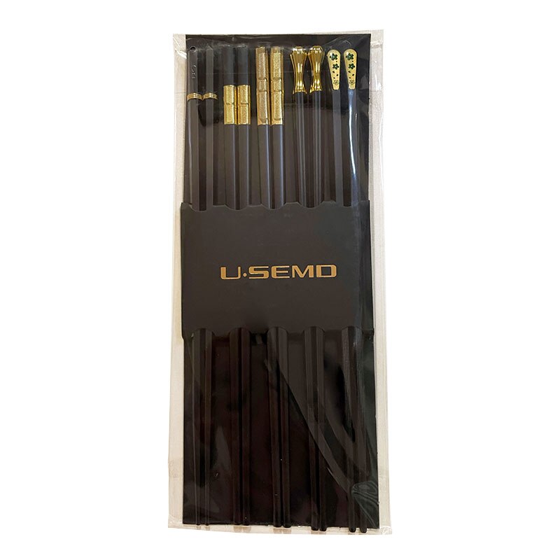 5 Pairs Japanese Chinese Chopsticks Food Sushi Sticks Reusable Korean Chopsticks Set Metal Alloy Tableware cooking chopsticks