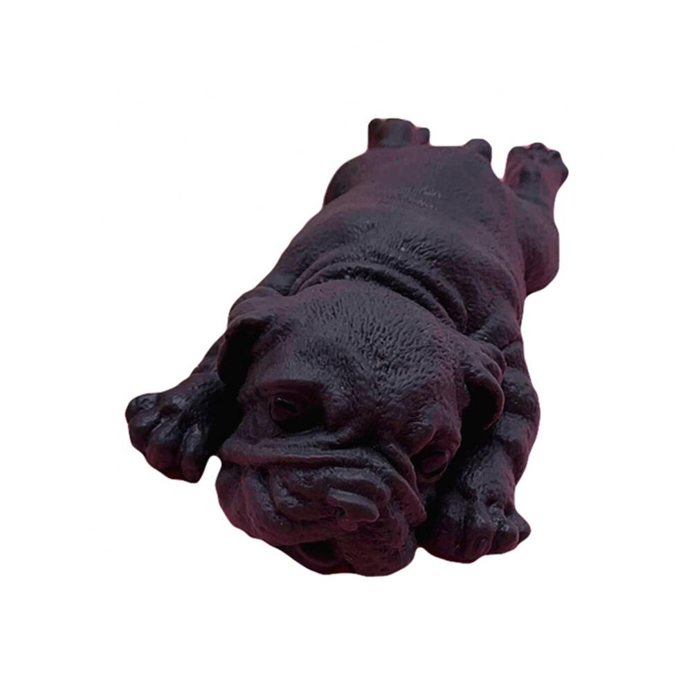 Bouledogue en Silicone souple et réaliste, jouet Animal doux et mignon, anti-Stress, pour enfants et adultes: Black