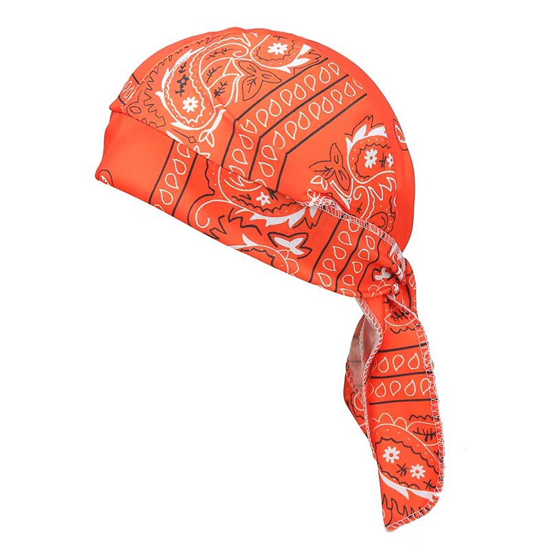 Bandana bufanda pañuelo cabeza hombre ciclismo al aire libre sombrero de pirata motocicleta estampado Paisley multicolor baile de Hip-Hop: Azul