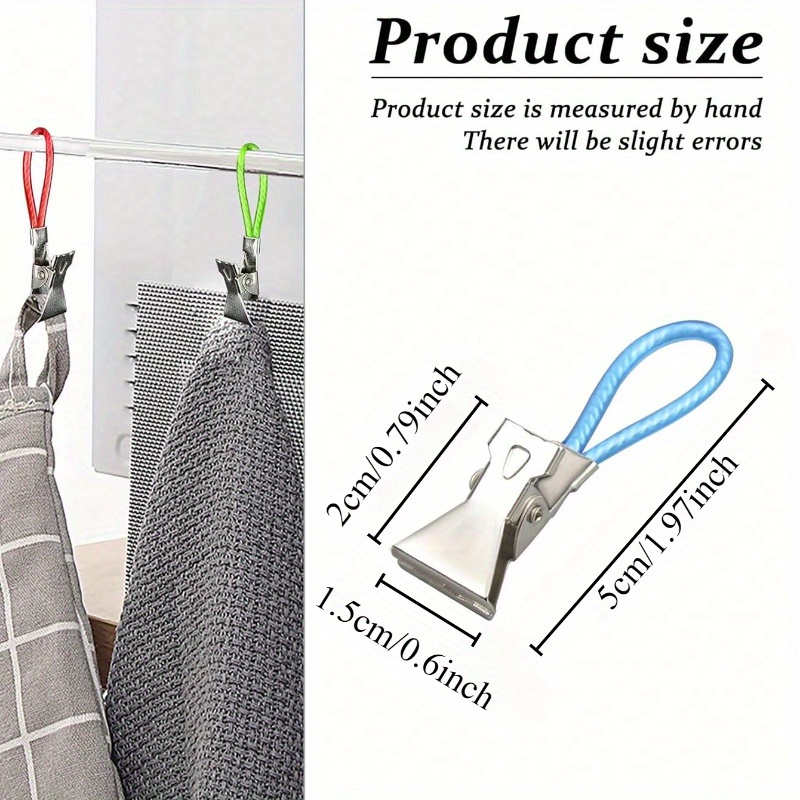 Clips para colgar toallas, ganchos de Metal coloridos, colgadores de toallas de mano, clavijas para colgar ropa, organizador de cocina y baño, 5/10 Uds.