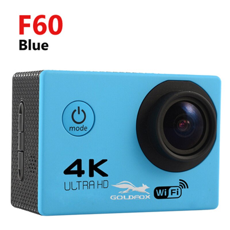 Ultra HD 4K Action WiFi Della Macchina Fotografica Videocamere 16MP 170 Go Cam Deportiva 2 pollici di Schermo F60 F60R Impermeabile di Sport camera pro 1080P cam: F60 Blue