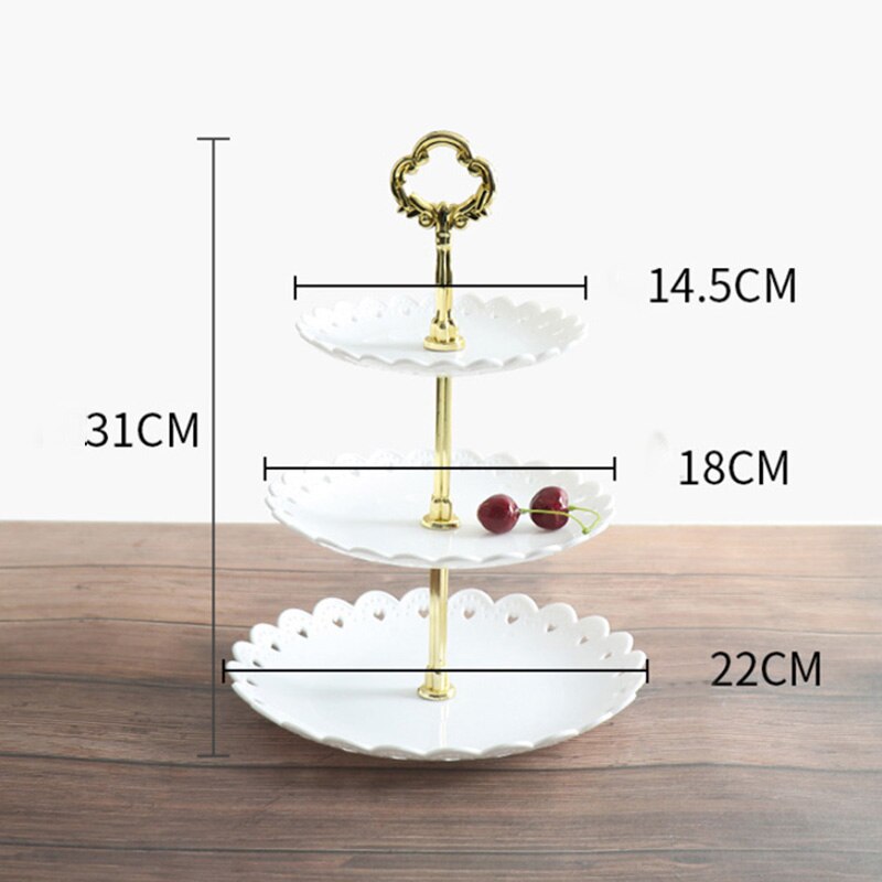 Petal Plastic Fruit Tray Three Layer Euro Style Dessert Rack Dry Fruit Storage Plate Multi Layer Fruit Plate Dessert