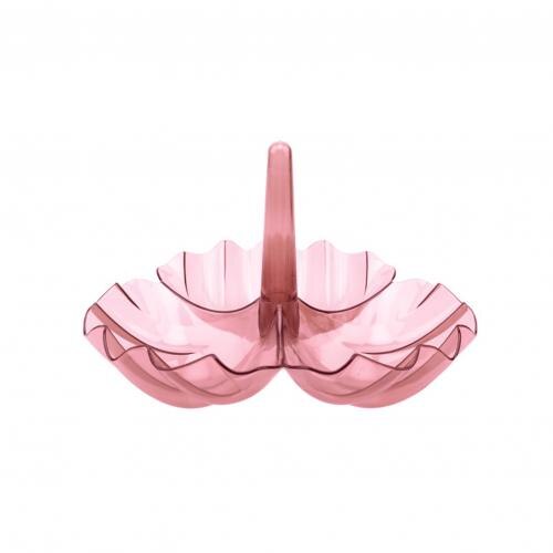 Multi Tiers Plastic Plaat Fruit Bowls Decoratieve Party Desserts Noten Houder: Pink