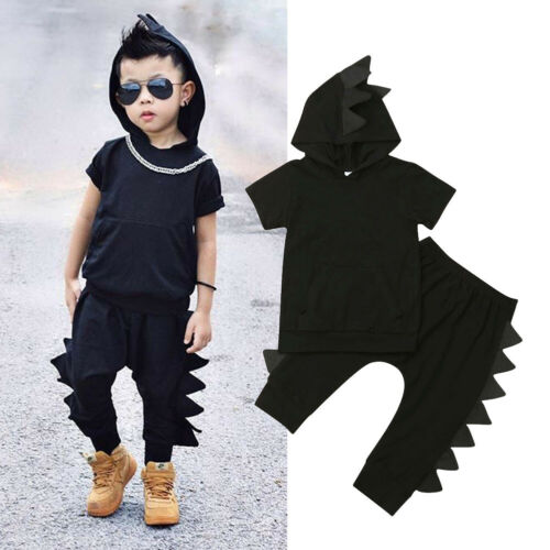 Småbørn børn baby dreng outfit dinosaur tøj t-shirt toppe bukser bukser tøj
