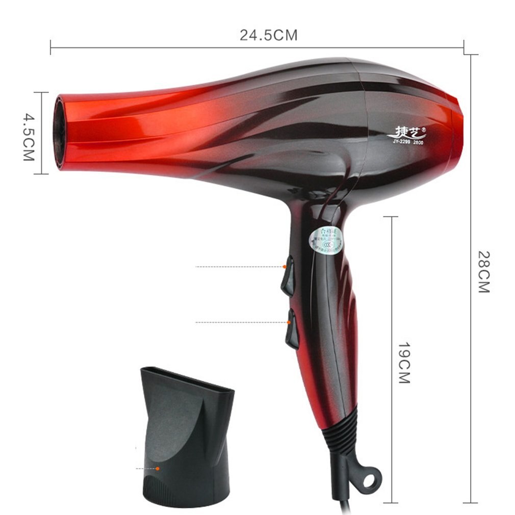 Electric Hair Dryer High Powerful Mute Hair Dryer Fast Styling Blow Dryer And Cold Adjustment Air Dryer Nozzle