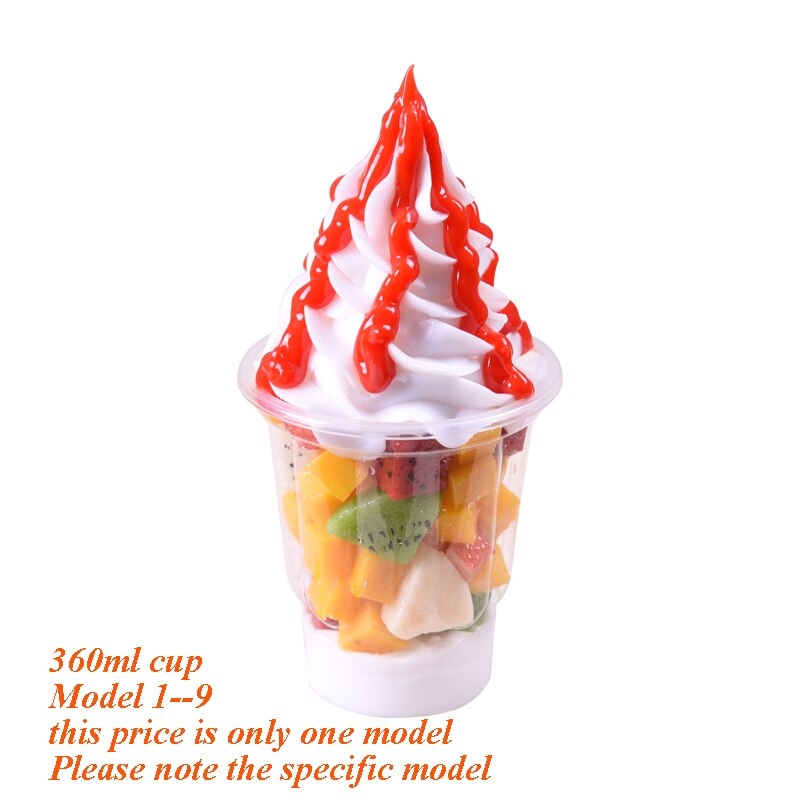 Simulation Sundae glace échantillon factice en plastique lait fruits Sundae modèle faux Sundae accessoires fenêtre affichage