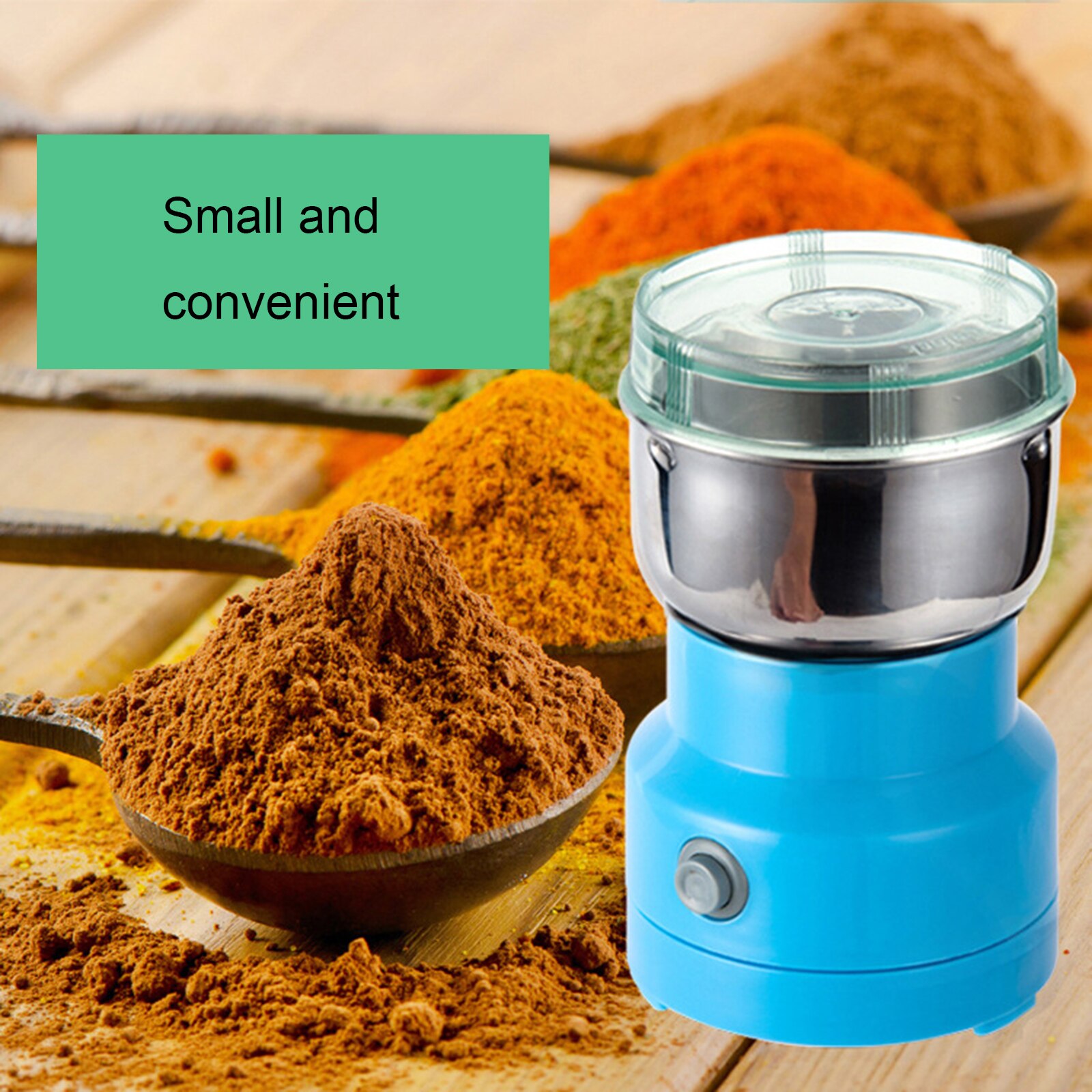 Electric Food Chopper Food Chopper Grinder Grain Crusher Grinding Machine BLue Color Chinese Herbal Medicine Rock Sugar Grinder