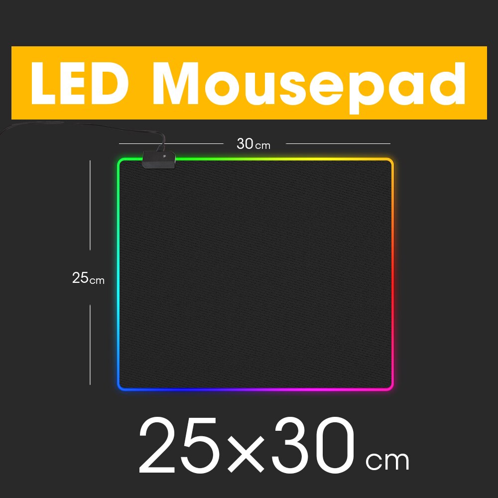 LED Light Gaming Mouse Pad RGB Super Soft Large Keyboard Cover Non-Slip Rubber Base Computer Carpet Desk Mat PC Game MousePad: LED 30 x 25 cm