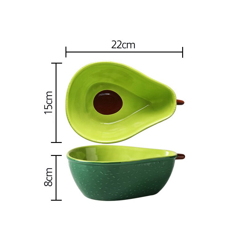 Avocado Color Ceramic Dish Salad Bowl Breakfast Cereal Bowl Dish Party Dessert Snack Fruit Dishes Plate Tray Photography Props: 9 inches Bowl