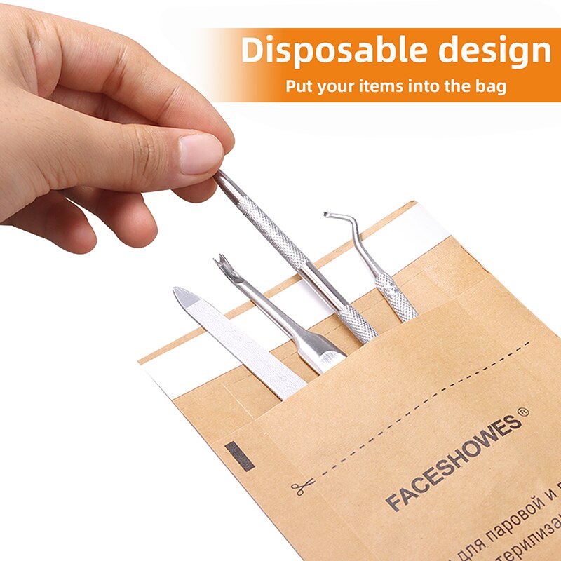 5pcs Disposable Sterilization Bag Disinfection Sterilizer Bags Cosmetics Manicure Pouch Disinfection Machine Accessory