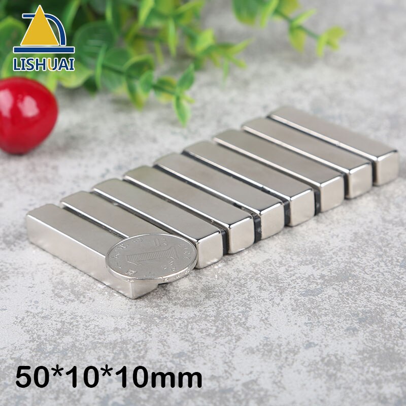 Lishuai 2 stk 50*10*10mm neodymmagnet sjældne jordarter neo magneter 50 x 10 x 10 meget kraftige blokmagneter 50mm x 10mm x 10mm