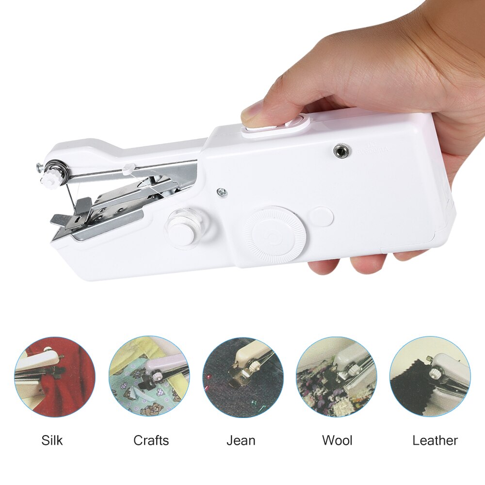 Portable Handheld Electric Sewing Machine Battery Operated Household Cordless Quick Stitch Tool for Fabric Cloth Toy Crafts