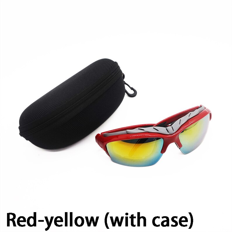 Professionele Skiën Bril Snowboard Skibrillen Outdoor Sport Zonnebril HD anti-fog Rijden Bril UV400: Red with Case