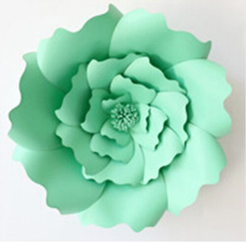 Baby shower 30cm vägg bakgrund blommor papper blommor bröllop dekoration diy konstgjord blomma ros papper hantverk bröllop blomma: 30cm ljusgrön