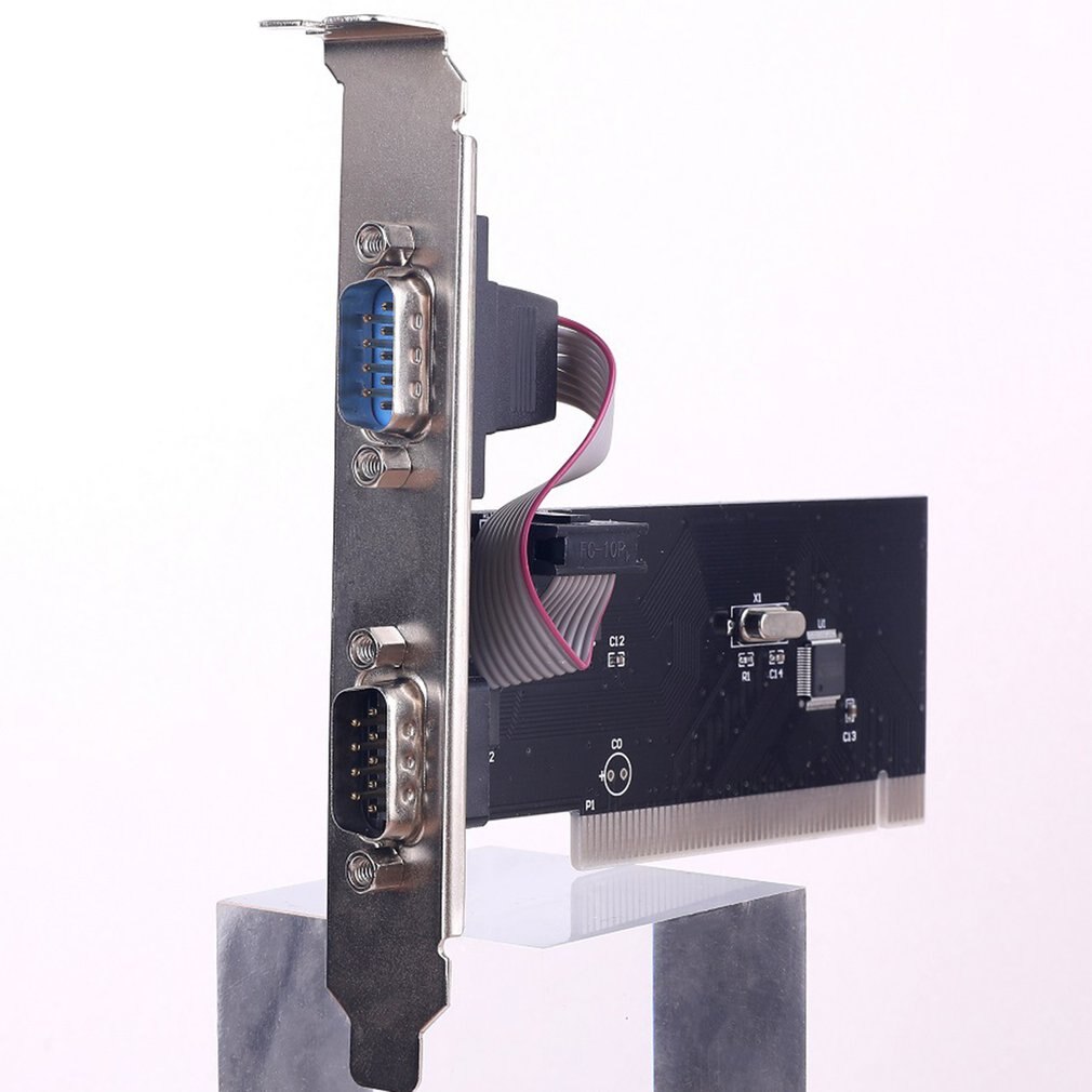 2 Port PCI Serial RS232 DB9 Adapter Card Controller Support Desktop Computer Card PCI To Com Expansion Card