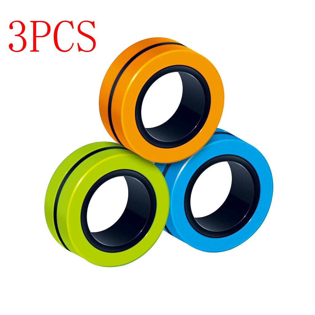 Stress Relief Magnetic Ringe Zappeln Spielzeug für Angst Anti-Stress Roller Fingertip Spielzeug Erwachsene Kinder Finger Spinner Magie Ringe: A