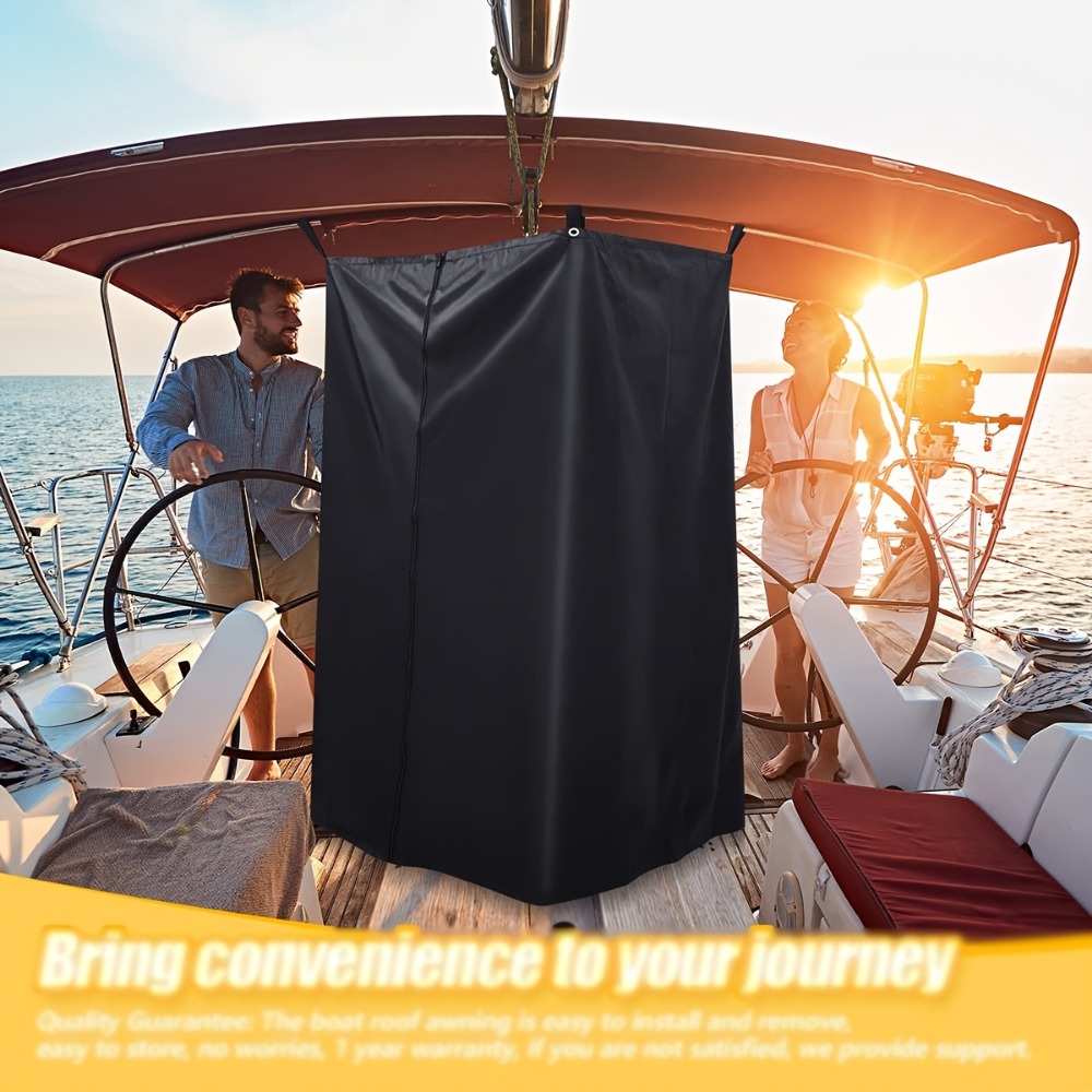 Portable Black Boat Privacy Shower Curtain Outdoor Changing Room Privacy Curtain