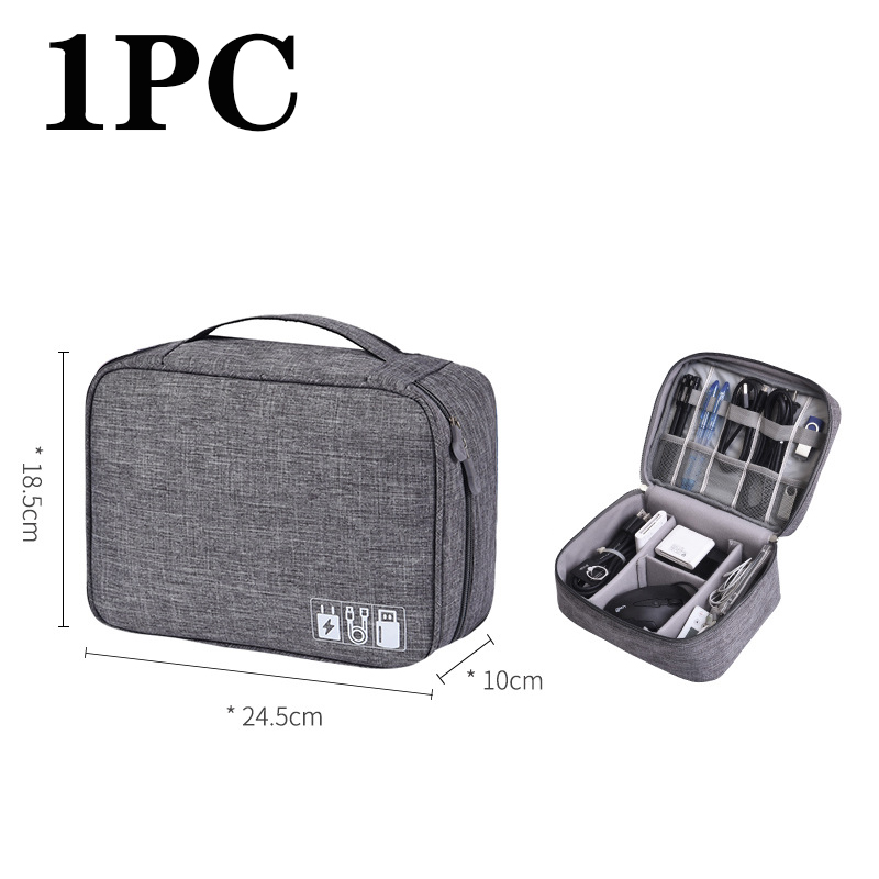 USB Charger Storage Bag Cable Organizer Cable Storage Bag With Handle Waterproof Data Line Travel Portable Electronic Organizer: Clear